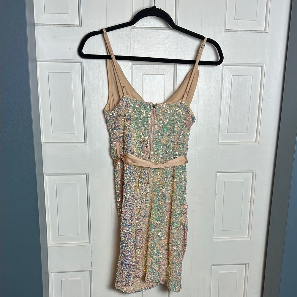 Mable Sheath Mini Dress with Spaghetti Straps for Cocktail size medium - Picture 9 of 13